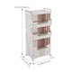 image 4 of Living and Home 4-Tier Foldable Rolling Laundry Sorter Basket Storage Rack | White | 4 Tier