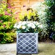 image 3 of 1 x Small Square 32cm Pewter Lazio Garden Flower Plant Box Grey
