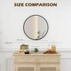 image 7 of HOMCOM Circle Wall Mirror, 61 cm Round Bathroom Mirror for Living Room, Bedroom, Hallway, Black