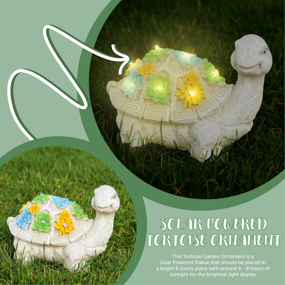 image 1 of Solar Turtle Statue Garden Ornaments Outdoor Decorations