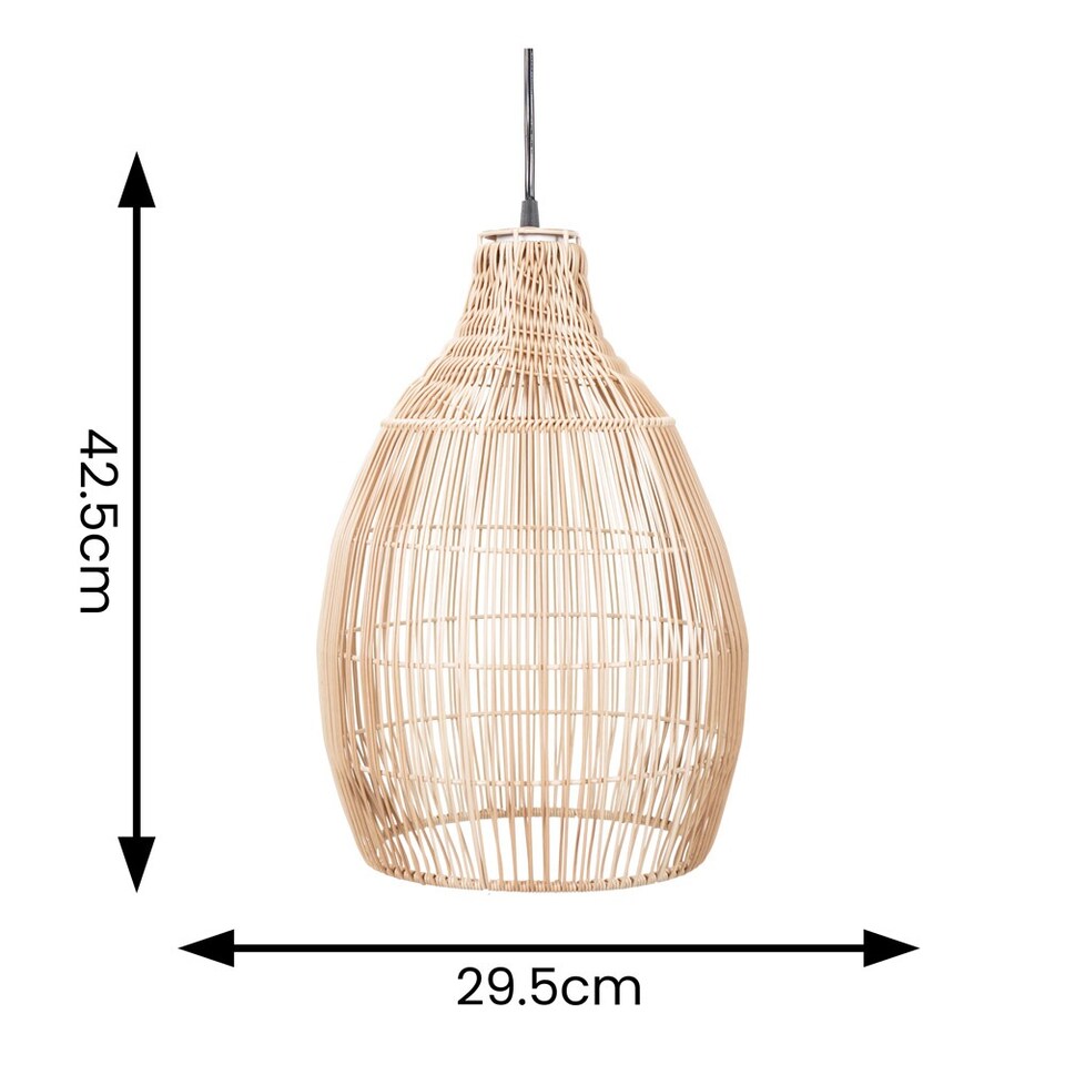 image 1 of ValueLights Solar Powered Natural Teardrop Outdoor Hanging Pendant Garden Pergola Light | Cream