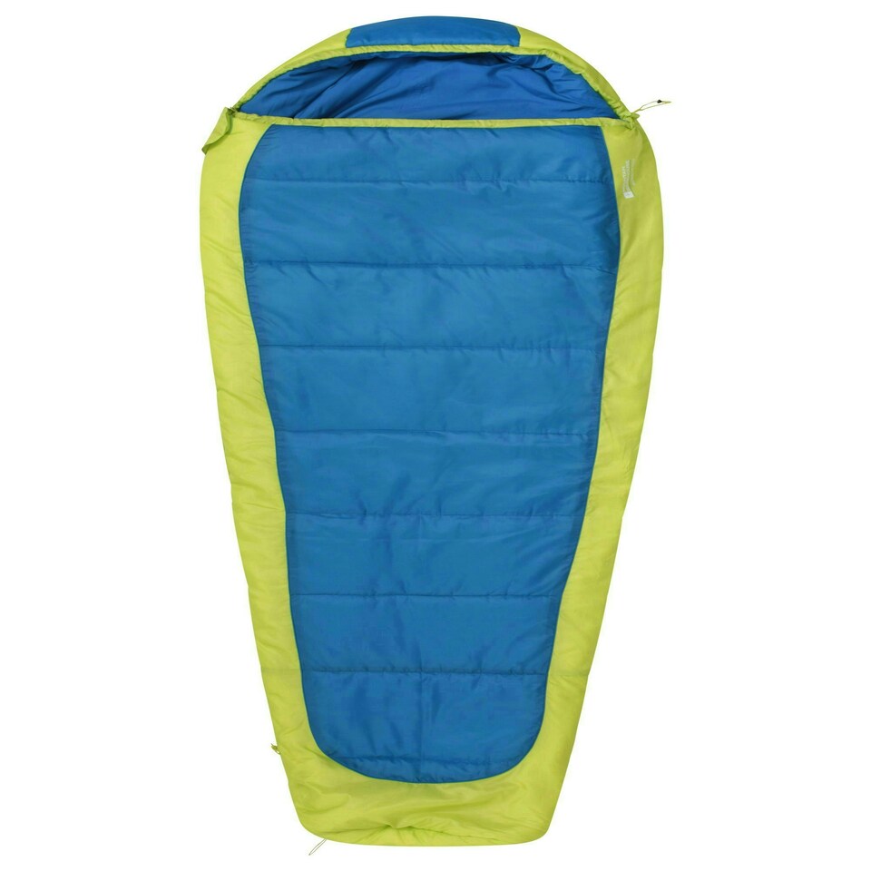 image 1 of Mountain Warehouse Microlite 1400 Sleeping Bag Hollow Fibre Camping Accessory Left Handed Zip - Long Length (215cm) Blue