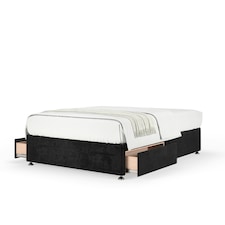 Signature Platinum 2000 Pocket Sprung Black Naples Velvet 2 Drawer Divan Set Single