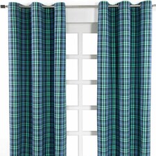 Homescapes Black Watch Tartan Ready Made Eyelet Curtain Pair - 137 x 228 cm Drop | Blue | Blue