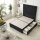image 2 of Sunburst Divan Bed with 4 Drawers & 54'' Floor Standing Headboard Plush Velvet | Black | Black