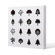 Tree Silhouette Illustrations (Canvas Print) / 114 x 114 x 4cm | Multi