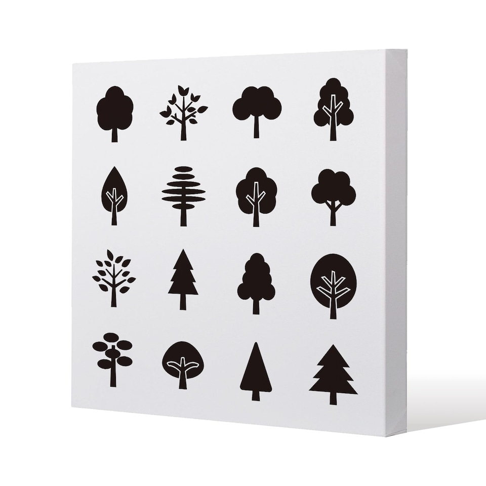 Tree Silhouette Illustrations (Canvas Print) / 114 x 114 x 4cm | Multi