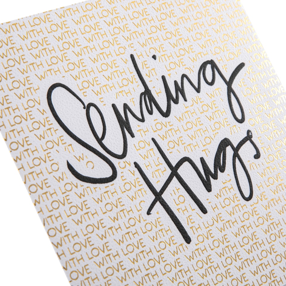image 1 of Hallmark Thinking of You Card - 'Sending Hugs' Typography Design