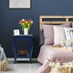 image 8 of COSTWAY Sofa Side Table With Open Storage Shelves Blue