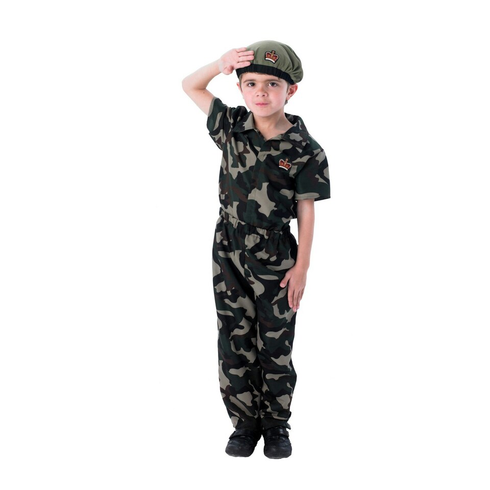 image 1 of Bristol Novelty Childrens/Kids Soldier Costume - Green - 5-6 Years 5