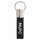 image 2 of Newcastle United FC Crest Leather Strap Keyring - Black/White/Silver - One Size