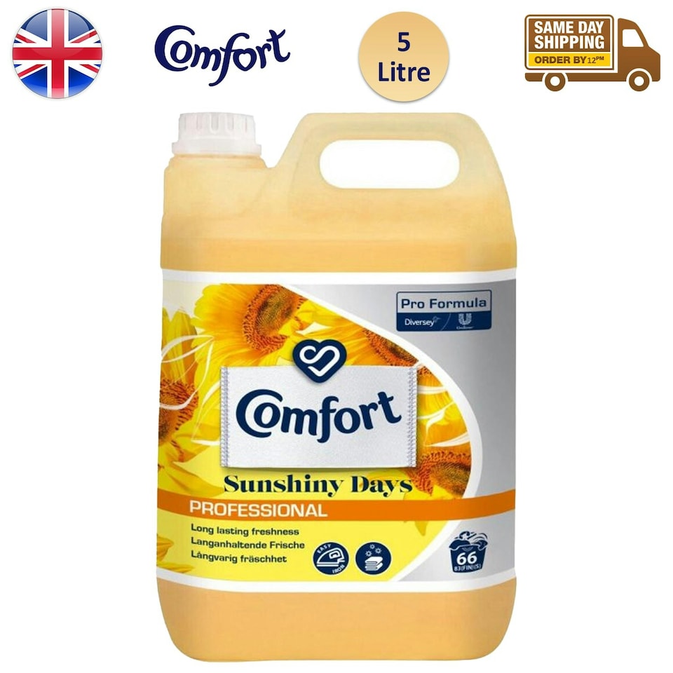 image 1 of Comfort Professional Cloths Fabric Softener Sunshine Easy Iron 66 Washes 5L