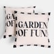 image 3 of OHS 2 x Garden of Fun Slogan Garden Cushion Covers Outdoor Water Resistant