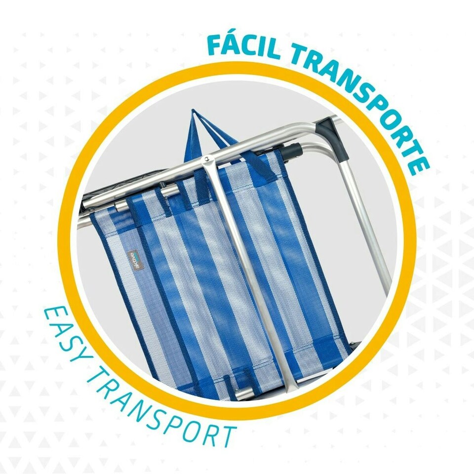image 1 of Beach Chair Aktive Blue White 48 x 88 x 50 cm Aluminium Foldable (4 Units) N/A