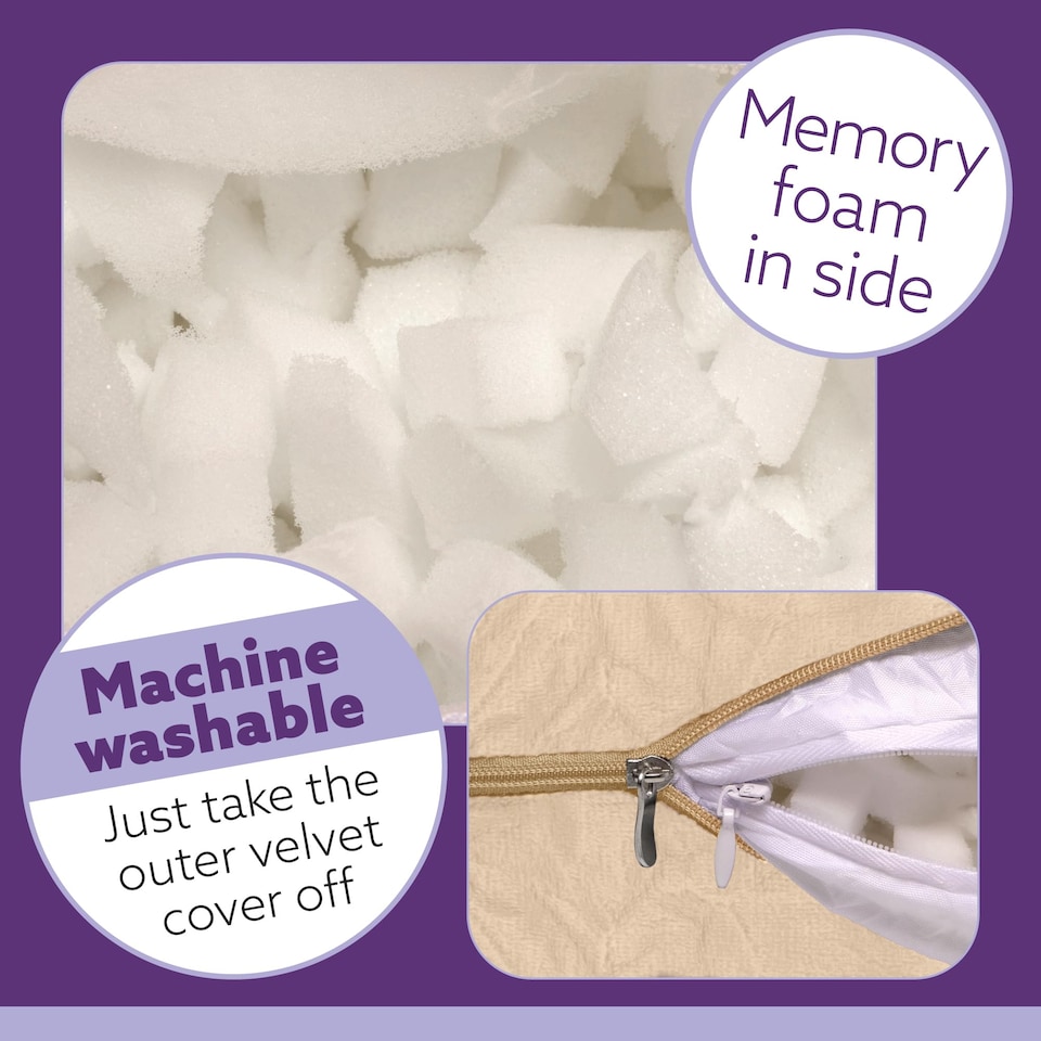 image 1 of Aamira Cream Pregnancy Maternity Pillow, 140x65x20cm C Shape Memory Foam | Cream | Cream | Standard | 1