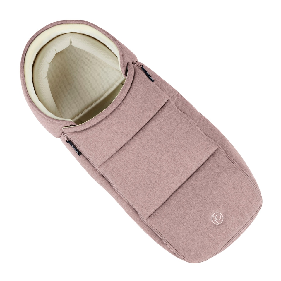 image 1 of Newborn Cocoon 2-in-1 Carrycot & Footmuff, Birth-6 Months, Universal Fit, Faux Fur Lining, Shower-resistant, Removable Head Support (Dusky Pink)
