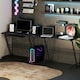 image 6 of HOMCOM L Shape Desk Straight Corner Table Office Gaming Laminated Sturdy Black