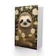 image 2 of Cute Sloth in White Flower Meadow For Her Floral Birthday Card