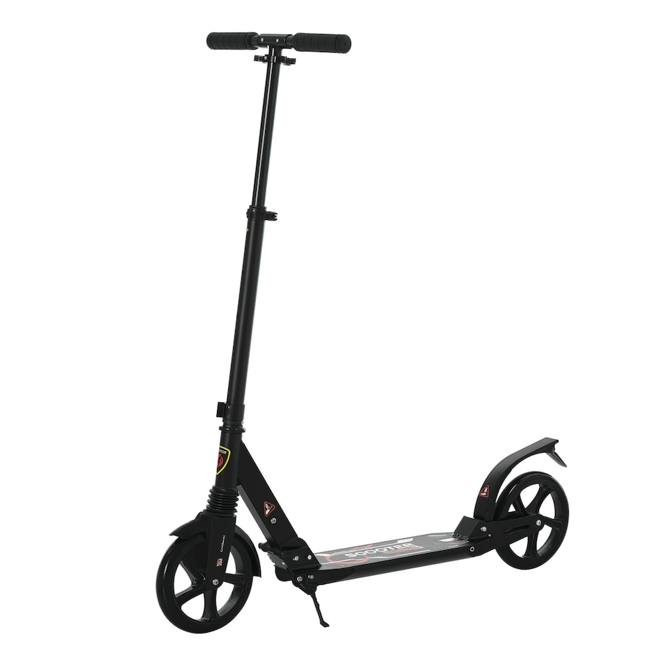 image 1 of HOMCOM Folding Kick Scooter with Big Wheels for 14+ Teens Adult, Black