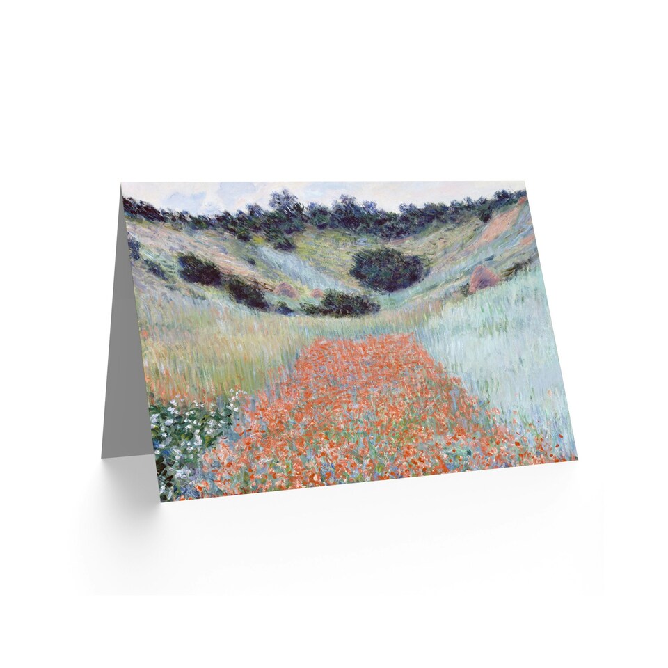 image 1 of Claude Monet Poppy Field Hollow Near Giverny Art Card