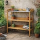 image 2 of KCT 3 Tier Potting Table Bench Outdoor Garden Wooden Station for Greenhouse Shed Workbench Gardening Planting Plant Station Stand | Brown