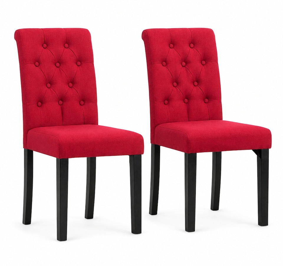 image 1 of MCC Direct Set of 2 Fabric Linen Button Back Kitchen Dining Chairs