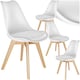 image 1 of Dining Chairs Frederikke - padded, ergonomic shape, wooden legs - Set of 4 White