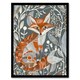 image 1 of Woodland Folk Art Grey Rustic Wildflowers Black Framed Wall Art Print A4