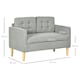 image 7 of HOMCOM Compact Loveseat Sofa 2 Seater Sofa with Wood Legs, Light Grey