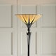 image 3 of Dark 1 Light Floor Lamp Uplighter Black, Tiffany Style Glass, E27