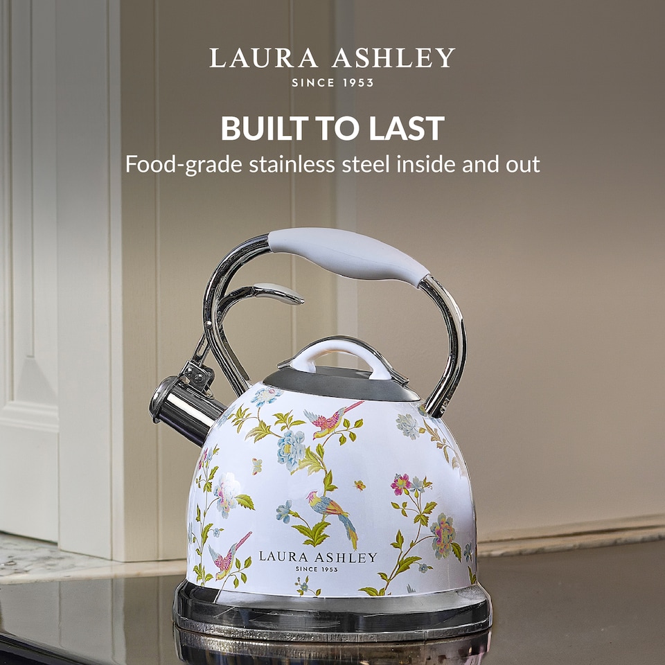 image 1 of Laura Ashley Elveden White 2.5L Stove Top Whistling Kettle