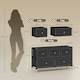 image 7 of HOMCOM Fabric Chest of Drawers with PU Leather Surface, for Bedroom