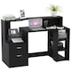 image 1 of HOMCOM Multi-Storage & Workstation Desk Table Storage Shelves Home Office Black