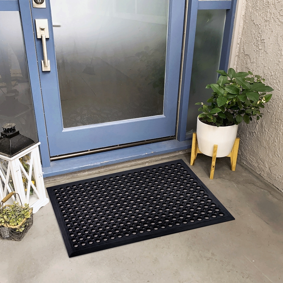 image 1 of Hometex All Weather Outdoor Entrance Mat - 60 x 90cm. Black