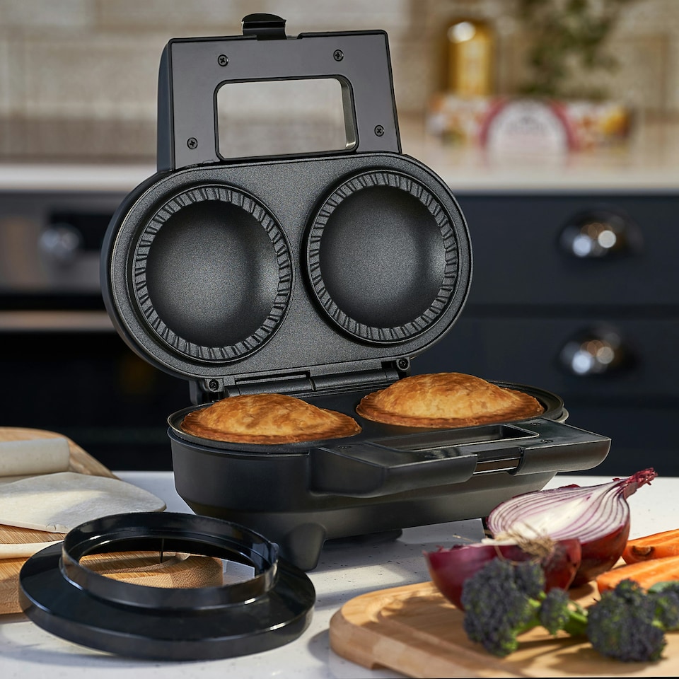 image 1 of Cooks Professional 2 Pie Maker Deep Fill Machine with Handy Cutter Included