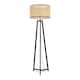 image 1 of ValueLights Lottie Black Wood Tripod Floor Lamp Natural Cane Shade