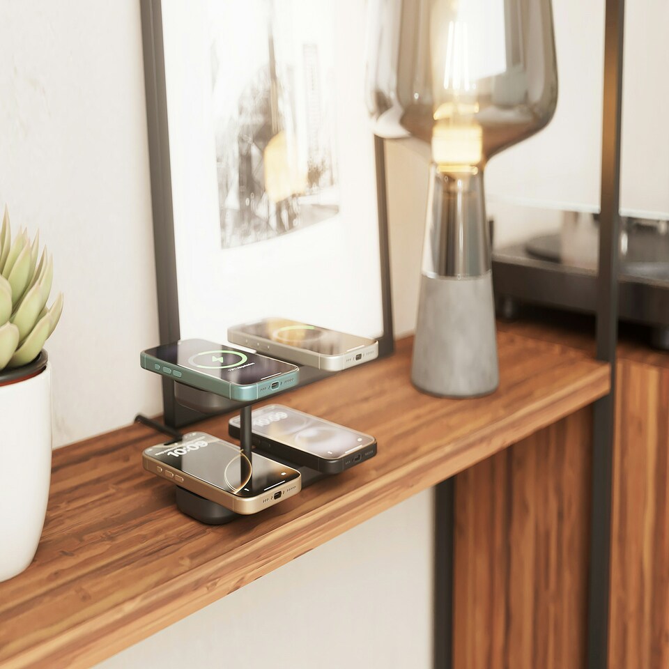 image 1 of Zens Quattro Wireless Charger Pro 4 (incl. Wall Charger) - black
