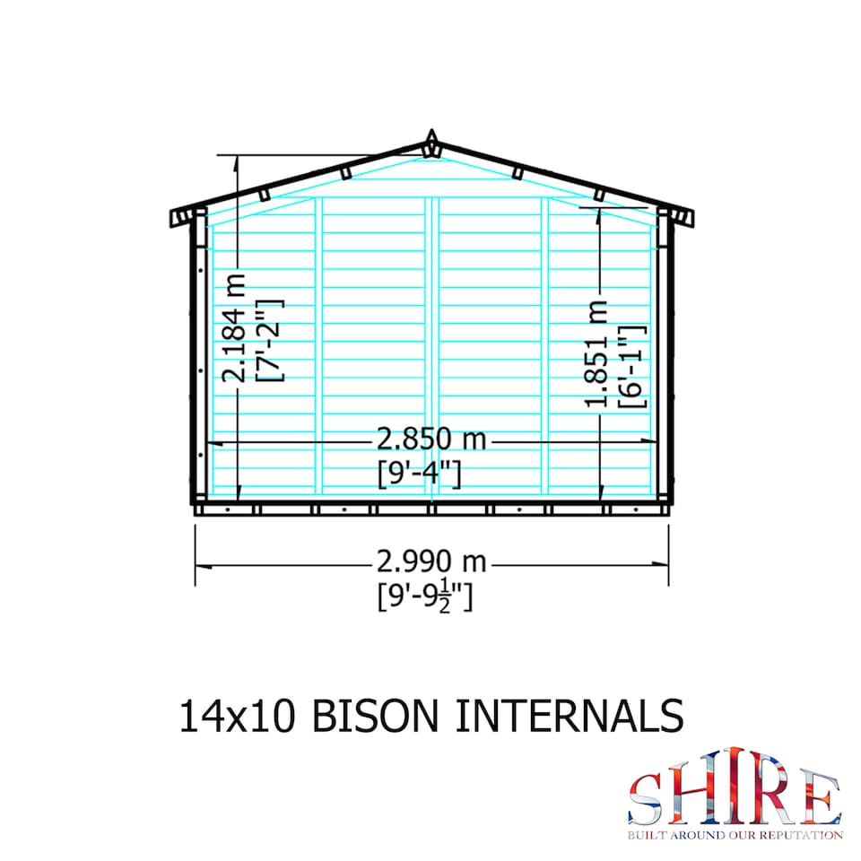 image 1 of Bison 14 x 10 Heavy Duty Shiplap Shed inc Double Door