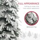 image 4 of HOMCOM 7ft Pencil Artificial Christmas Tree, Snow Flocked mas Tree with Downswept Branches and 800 Tips, Auto Open, Steel Base, Holiday Decoration for Home Office, Green