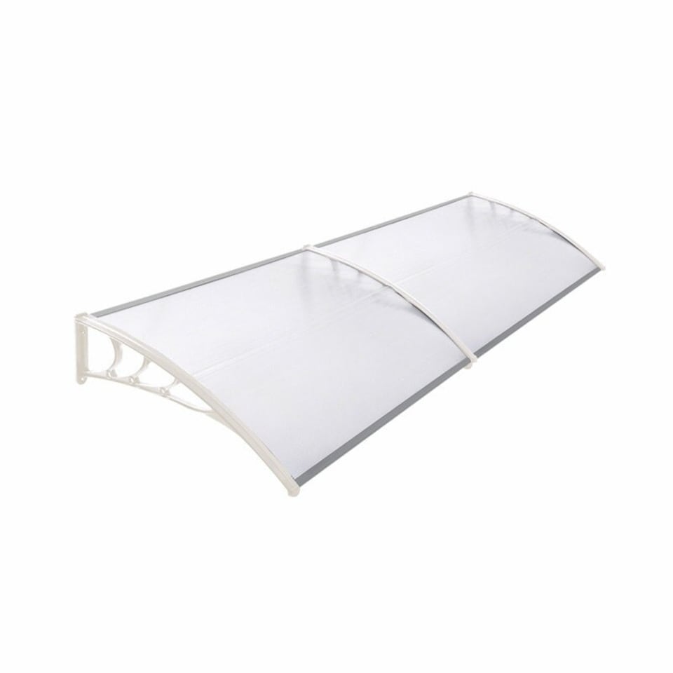 image 1 of Living and Home Window Door Awning Canopy with Brackets - L190*W100*H28-White