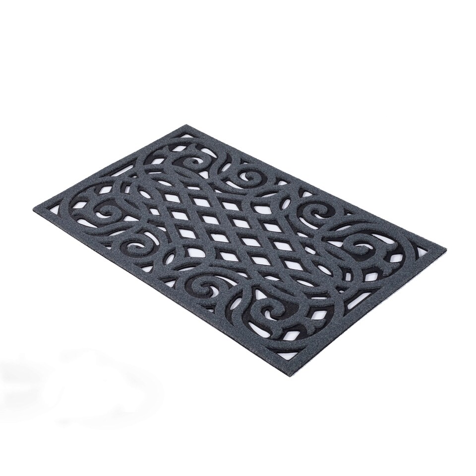 image 1 of Nicoman Victorian Style Rubber Outdoor Door Mat Grey 75 x 44cm