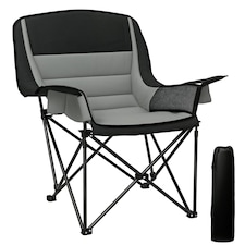 Outsunny Camping Chair for Adults, Padded Folding Chair, Olive Green 