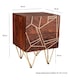 image 4 of Dark Gold 2 Drawer Side Table - Solid Mango Wood - L40 x W45 x H60 cm