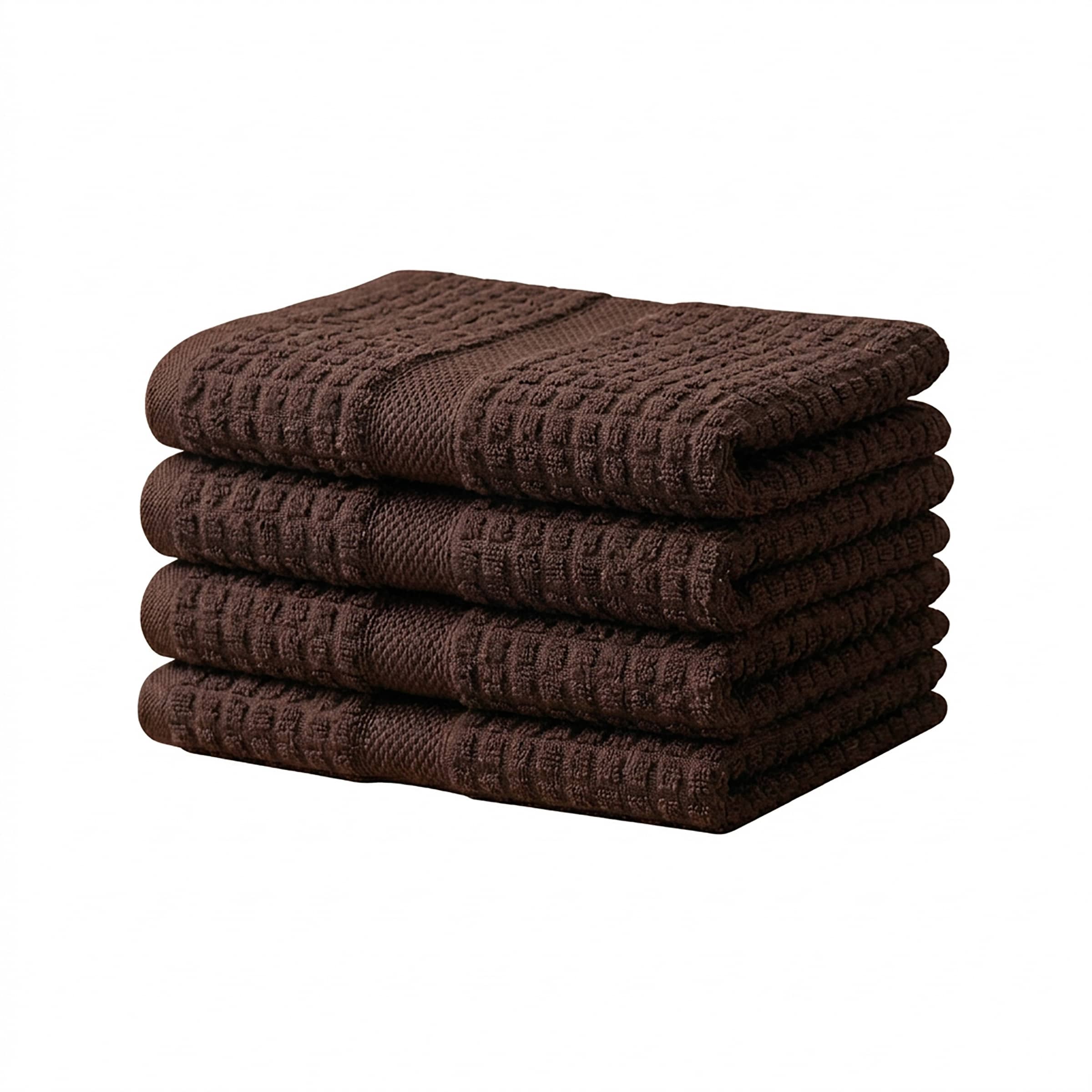 Vision V520 - 4 Pack 100% Cotton Face Cloths in Chocolate