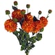 image 1 of Pegdev Pack of 6 Orange Dahlia PomPom Stems 75cm Silk Flowers