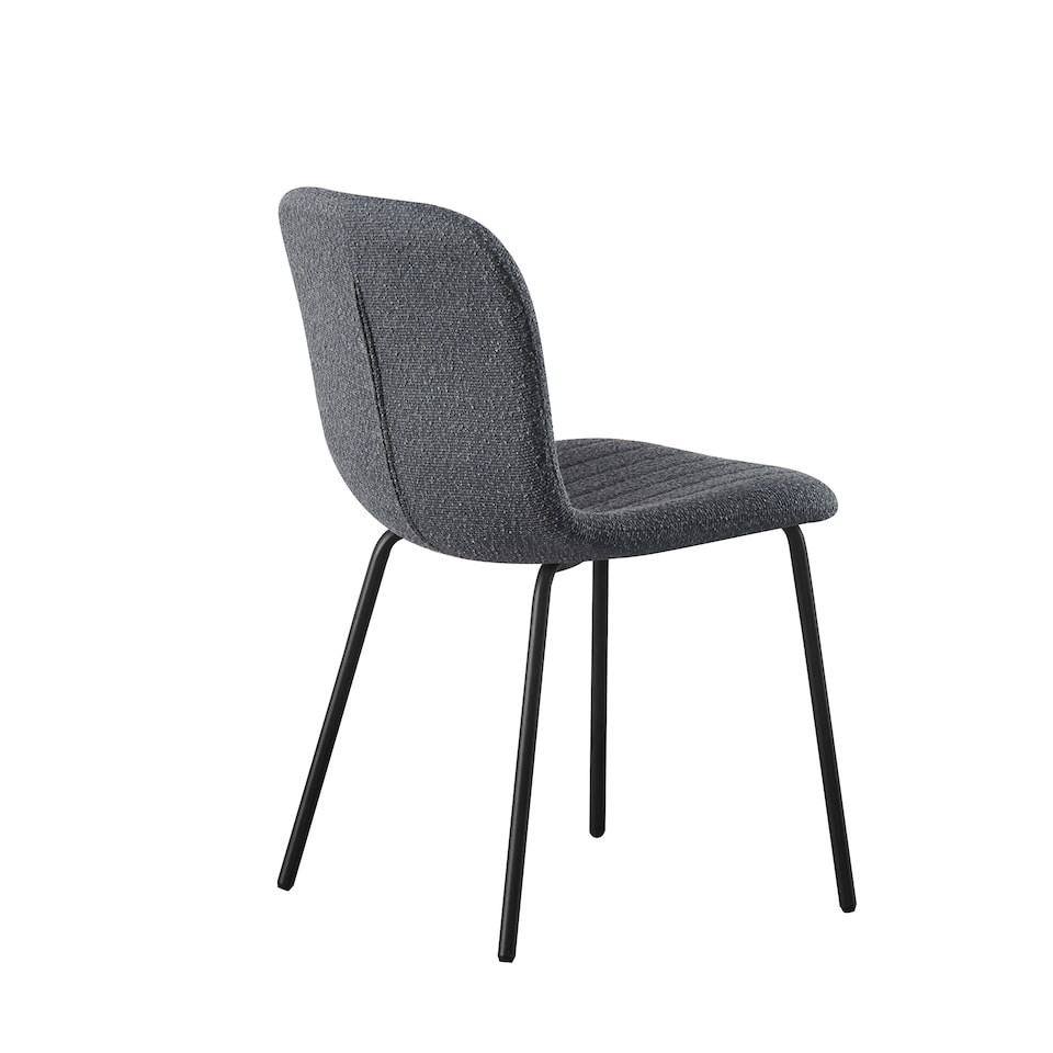 image 1 of Set of 6 Teddy Faux Fur Stitched Design Dining Chairs Dark Grey Bella by MCC