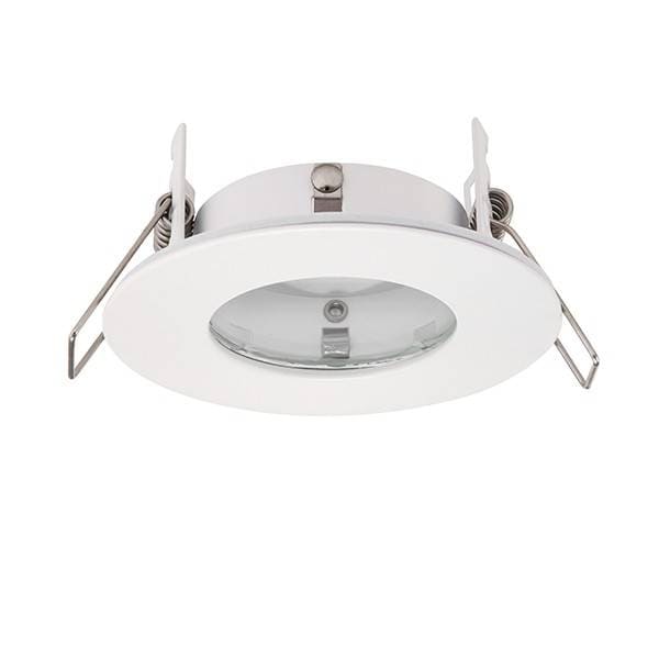 Netlighting Speculo LED Fire Rated 1 Light Bathroom Recessed Light Matt White Glass IP65