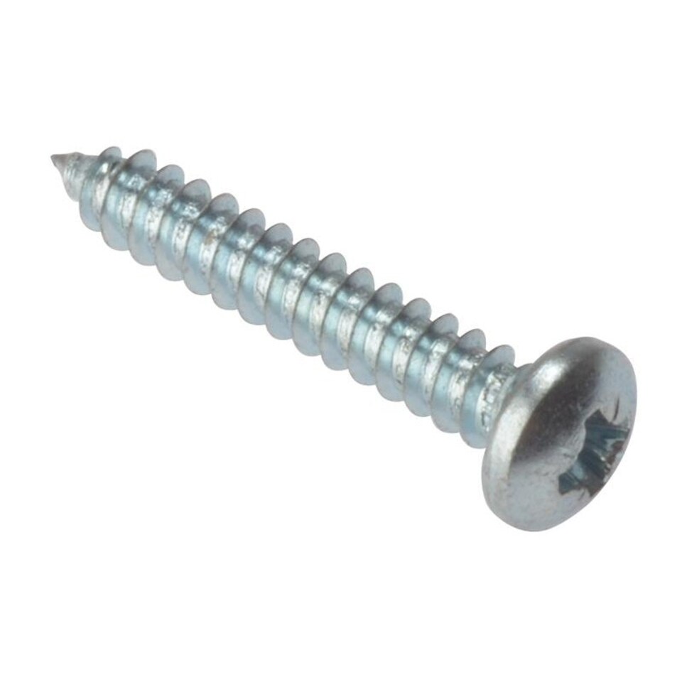 Forgefix Self-tapping Screws, Pozi, Pan Head, Zp - Multi Colour - 1/2 x 8