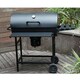 image 3 of Large Charcoal Oil Drum BBQ Grill Portable Barrel Barbecue With Lid Wheels Side Table