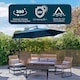 image 2 of JSH Apollo Banana Cantilever Parasol with Built in LED Lights for Garden Patio Sunshade - Navy Blue